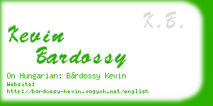 kevin bardossy business card
