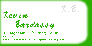 kevin bardossy business card